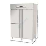 Armoire positive GN2/1 1404L. - 2 portillons + 1 porte pleine | AGR1003PF | CORECO
