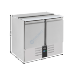 Saladette réfrigérée 2 portes pleine GN1/1 - 2 x GN1/1 + 3 x GN1/6 - Positive | 79500105 | COMBISTEEL