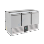 Saladette réfrigérée 3 portes pleine GN1/1 - 4 x GN1/1 - Positive | 79500094 | COMBISTEEL