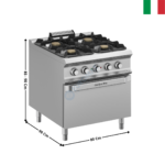 Fourneau 4 zones avec four électrique XL - DOMINA 900 PRO | FB98FEXL | MBM ITALY