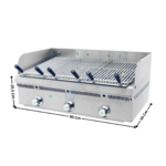 Grillade charcoal 3 zones gaz - Grille Poisson | PBV90 | MAINHO