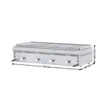 Grillade charcoal 4 zones gaz - Grille Viande | PBI120 | MAINHO