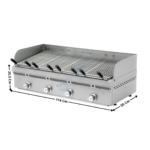 Grillade charcoal 4 zones gaz - Grille Poisson | PBV120 | MAINHO