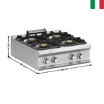 Feux vifs 4 zones XXL à poser - DOMINA 900 PRO | FB98TXXL | MBM ITALY