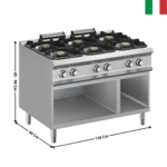 Feux vifs 6 zones XXL - DOMINA 900 PRO | FB912AXXL | MBM ITALY