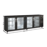 Arrière bar 4 portes battantes vitrées | SBE250 | CORECO