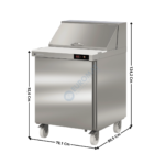 Saladette réfrigérée à couvercle 1 porte 600x400 - 12 x GN1/6 - Gamme américaine | SDTP2712 | CORECO