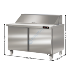 Saladette réfrigérée à couvercle 2 portes 600x400 - 24 x GN1/6 - Gamme américaine | SDTP6024 | CORECO