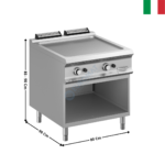 Plaque 2 zones rainurée acier gaz - DOMINA 900 PRO | FTBG98AR | MBM ITALY