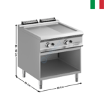 Plaque 2 zones 1/3 rainurée acier gaz - DOMINA 900 PRO | FTBG98ALR | MBM ITALY