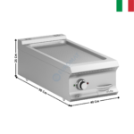 Plaque 1 zone rainurée acier électrique à poser - DOMINA 900 PRO | FTBE94TR | MBM ITALY