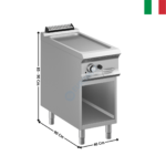 Plaque 1 zone rainurée acier gaz - DOMINA 900 PRO | FTBG94AR | MBM ITALY