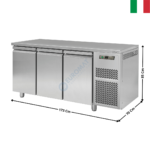 Meuble Table négative - 3 portes pleines GN1/1 | T73BT | MBM ITALY