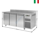 Meuble Table réfrigérée - 3 portes pleines GN1/1 | T73TNA | MBM ITALY