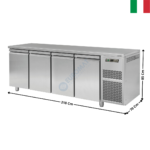 Meuble Table réfrigérée - 4 portes pleines GN1/1 | T74TN | MBM ITALY