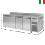 Meuble Table réfrigérée - 4 portes pleines GN1/1 | T74TNA | MBM ITALY