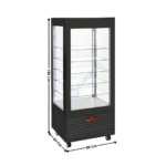 Vitrine 4 Faces Négative / Ventilée / 480 Lit - Noire | INNVBB9R2 | DIAMOND