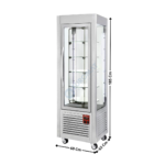 Vitrine Panoramique Positive - 5 Plateaux Tournants - 360 L - Inox | SNERNA5R2 | DIAMOND