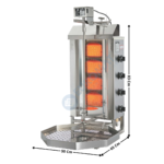 Machine à Kebab 4 zones "Compact" HP Gaz - Premium Series | G2 | POTIS