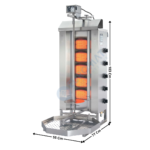 Machine à Kebab 5 zones "Compact" HP Gaz - Premium Series | G3 | POTIS
