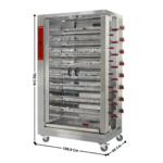 Rôtissoire gaz 15 broches ( Large ) sans réserve - Version sur socle | RVG152CM | DIAMOND