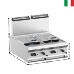 Friteuse 2 x 9 Litres gaz DOMINA 700 MAX | FRG77T | MBM ITALY