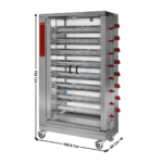 Rôtissoire gaz 8 broches ( Large ) sans réserve - Version sur socle | RVG8CM | DIAMOND