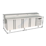Meuble à pizza à couvercle 4 portes 400x600 - 13 x GN1/3 | MFEI80250 | CORECO