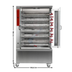 Rôtissoire gaz 11 broches ( Large ) sans réserve - Version sur socle | RVG112CM | DIAMOND