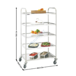 Chariot de service en inox 5 plateaux | CCI5 | CASSELIN