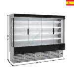 Vitrine murale réfrigérée 256cm - Version à porte / Gamme CEDAR | DG025M2 | DOCRILUC
