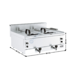 Friteuse 2 Cuves GAZ / 8+8 Litres - Série ECO | 71780085 | COMBISTEEL