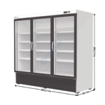 Armoire congélateur vitrée 3 portes battantes 1950 Litres | CVC2003BB | CORECO