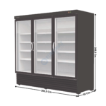 Armoire vitrée 3 portes battantes 1950 Litres | RVC2003NB | CORECO