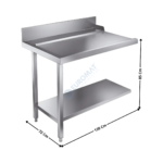 Table de sortie à gauche pour Lave-Vaisselle à Capot MBM - 120 Cm | AAL0121 | MBM