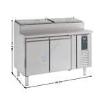 Meuble saladette réfrigérée - 2 portes pleines GN1/1 - 6 x GN1/3 | 74500102 | COMBISTEEL
