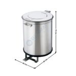 Poubelle cylindrique à pédale en inox 100L | CGB100 | CUISTANCE