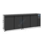 Arrière bar 4 portes battantes pleine - Série Pro Line | 74895280 | COMBISTEEL