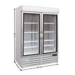Congélateur vitrée 2 portes battantes 920L. - Ventilé | 74500157 | COMBISTEEL