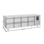 Meuble Table réfrigérée 8 tiroirs GN1/1 - Positive - Série Pro Line | 74895550 | COMBISTEEL