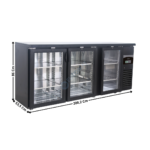 Arrière bar 3 portes battantes vitrées - Série Economique | 74500340 | COMBISTEEL