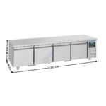 Soubassement réfrigérée 4 tiroirs positive - Série Pro Line | 74895482 | COMBISTEEL