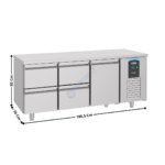 Meuble Table réfrigérée 1 porte + 4 tiroirs GN1/1 - Positive - Série Pro Line | 74895530 | COMBISTEEL
