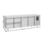Meuble Table réfrigérée 2 portes + 4 tiroirs GN1/1 - Positive - Série Pro Line | 74895535 | COMBISTEEL
