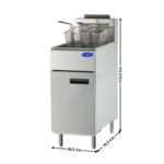 Friteuse gaz 21 L. sur coffre - Haut Rendement - Gaz Naturel | ATFS40NG | ATOSA