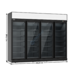 Congélateur vitrée 4 portes battantes 2060L. | 74552445 | COMBISTEEL