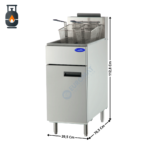 Friteuse gaz 21 L. sur coffre - Haut Rendement - Gaz Butane/Propane | ATFS40LP | ATOSA