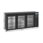 Arrière bar 3 portes battantes vitrées - Série Pro Line | 74895290 | COMBISTEEL