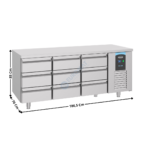 Meuble Table réfrigérée 9 tiroirs GN1/1 - Positive - Série Pro Line | 74895580 | COMBISTEEL