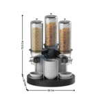 Distributeur de céréales 3 tubes - LARGE / ROTATIF | CDCR3 | CASSELIN